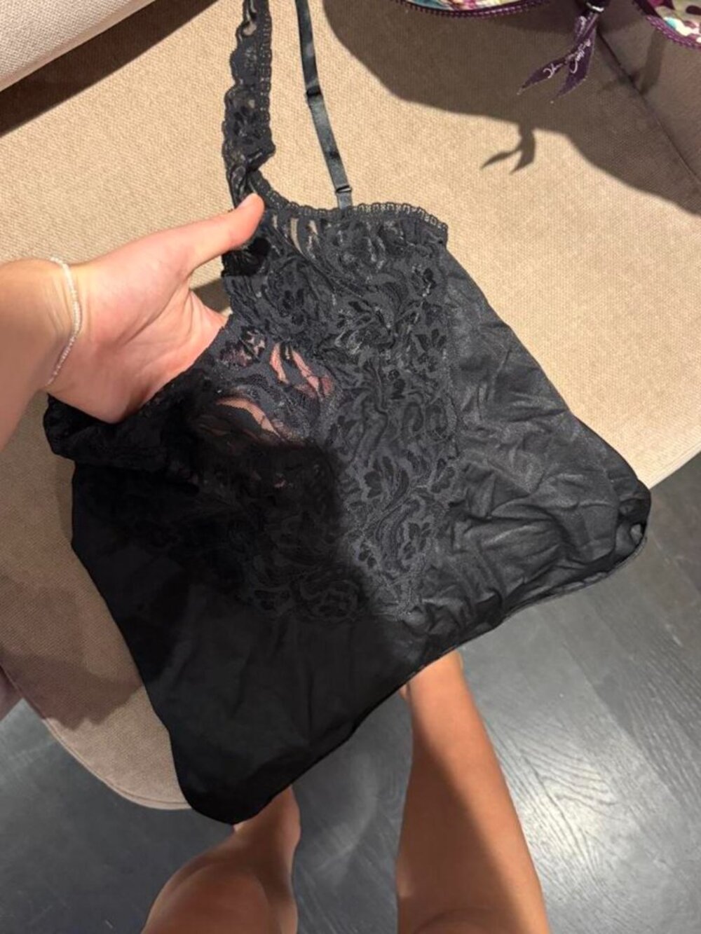 Vintage Black Lace Cami Top - Picture 2 of 5